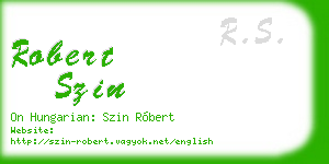 robert szin business card